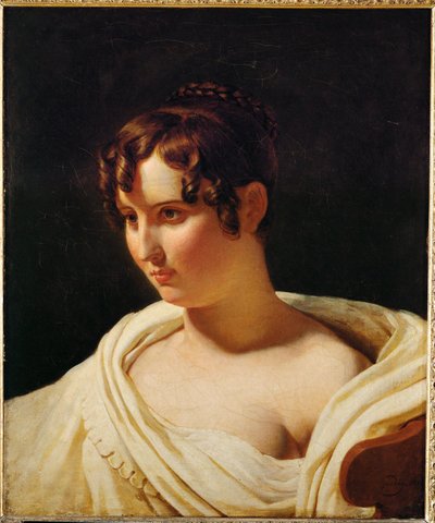 Young Woman in Bust with White Scarf by Pierre Guérin