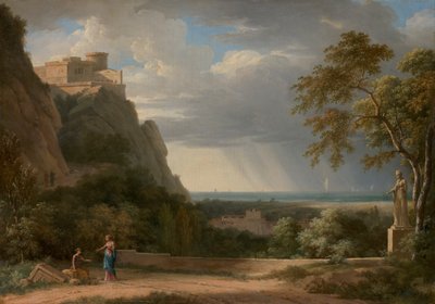 Classical Landscape with Figures and Sculpture by Pierre Henri de Valenciennes