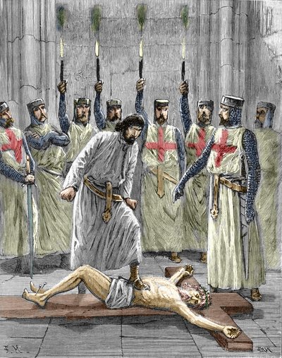 Heresie of the Templars: Representation of a Ceremony of Entry of a Knight into the Order of the Temple by Pierre Mejanel
