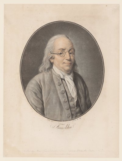 Portrait of Benjamin Franklin Franklin (title on object) Collection of Great Men (series title) by Pierre Michel Alix