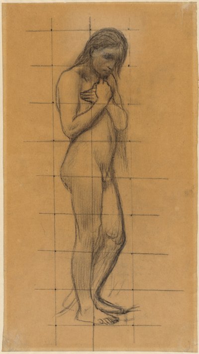 A Standing Male Nude by Pierre Puvis de Chavannes