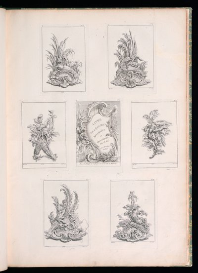 Ornament Design with Two Dead Birds lying on Acanthus Branch, from Livre de Legumes by Pierre Quentin Chedel