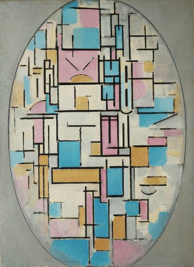 Composition in Oval with Color Planes 1 by Piet Mondrian
