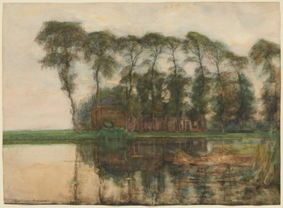 Farmstead Along the Water Screened by Nine Tall Trees by Piet Mondrian