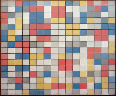 Composition with Grid 9; Chessboard with Light Colors by Piet Mondrian