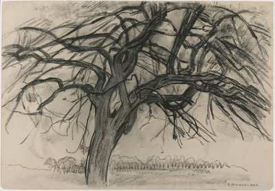 Preliminary Study for Evening: The Red Tree, 1908 by Piet Mondrian