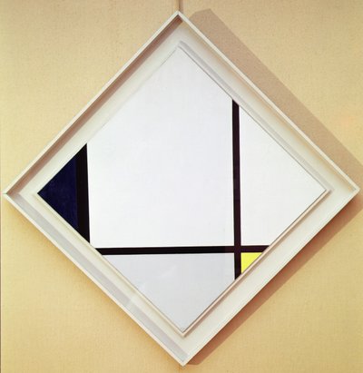 Tableau No I: Lozenge with Three Lines and Blue, Gray, and Yellow by Piet Mondrian