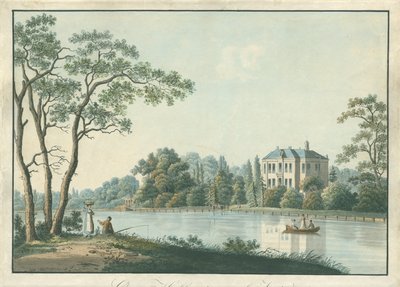 View of Over Holland house with tea dome on the Vecht in Nieuwersluis by Pieter Bartholomeusz. Barbiers