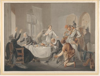 P.D. Hasselaer Reveals Himself When the Spaniards Tried to Capture His Brother Claes Dirkz. in His Place by Pieter Bartholomeusz. Barbiers