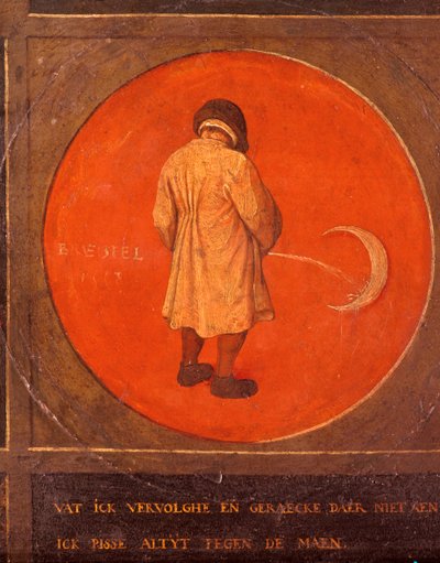 Whatever I do, I do not Repent, I Keep Pissing against the Moon, c1558-1560 by Pieter Bruegel the Elder