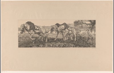 Plowing Horses by Pieter Dupont (signed by artist)