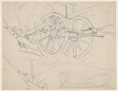 Study of Plow and a Man with Plow and Double Span Horses by Pieter Dupont