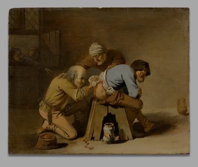 A Quack at Work in a Barn by Pieter Jansz. Quast