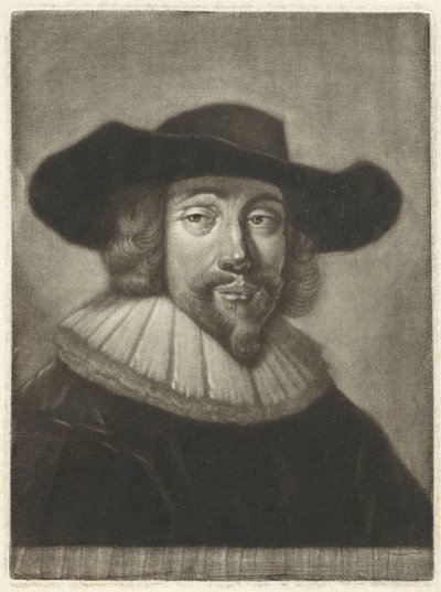 Portrait of a Man with a Hat and Collar by Pieter Louw