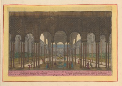 View of the Lion Court in the Alhambra in Granada by Pieter van den Berge
