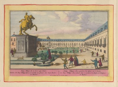 Equestrian Statue of Philip II in Madrid (Theatrum Hispaniae) by Pieter van den Berge