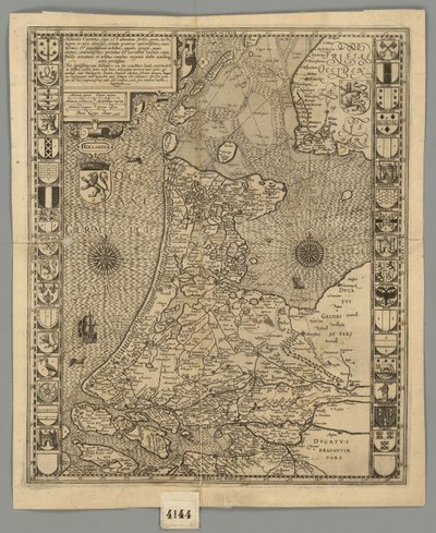 1596 Hollandia Comitatus Kaerius by Pieter van den Keere