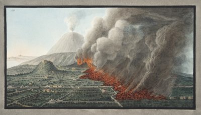 View of an eruption of Mt. Vesuvius which began on 23rd December 1760 and ended 5th January 1761, plate 12 from 