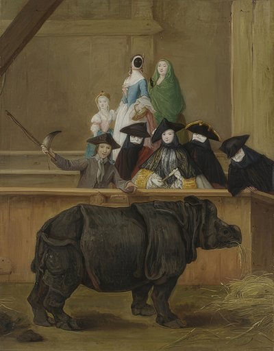 The Exhibition of a Rhinoceros in Venice by Pietro Longhi