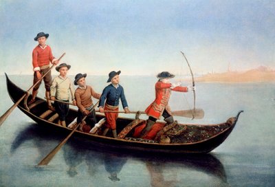 Hunting wild duck with bows and arrows by Pietro Longhi