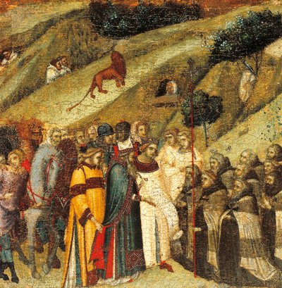First Carmelite Hermits in Spring of Elijah (detail) by Pietro Lorenzetti