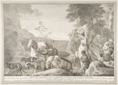 Esau and His Family Parting Ways with Jacob by Pietro Monaco