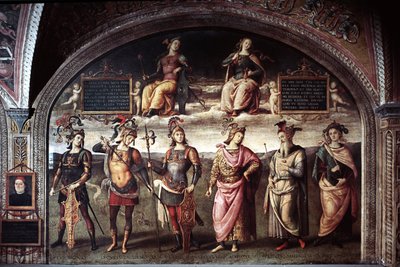 Strength and Temperance with Six Ancient Heroes by Pietro Perugino