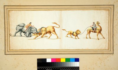 Copy of a Mosaic of an Elephant Fighting Against a Bull by Pietro Santi Bartoli