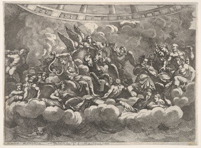 Gathering of Various Olympian Gods and Mythological Figures by Pietro Santi Bartoli