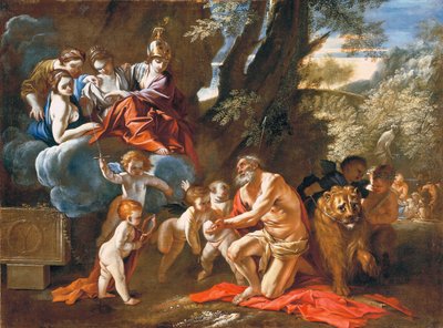 The Four Cardinal Virtues Appearing to Saint Jerome by Pietro Testa