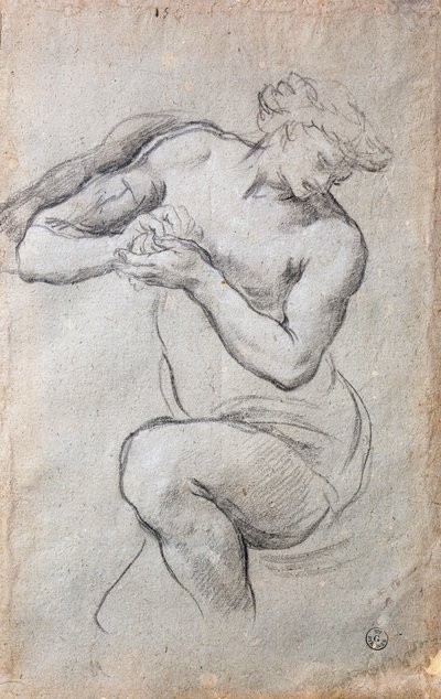 Male figure, Study for Bacchus in the Age of Silver fresco by Pietro da Cortona
