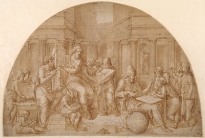 Design for a Lunette with Figures of Mathematicians and Their Students by Pirro Ligorio
