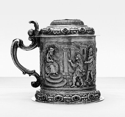 Tankard, the Sides Repousse and Chased with Scenes from the Life of Joseph, Danzig, c.1690 by Polish School