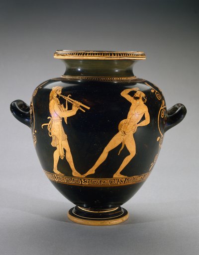 Red-figure Stamnos with scene of Hercules with Satyr, 440-420 BC by Polygnotos Polygnotos