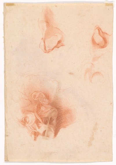 Head of a Man, Face in Profile (recto); Anatomical Study, Face in Profile (verso) by Pompeo Girolamo Batoni