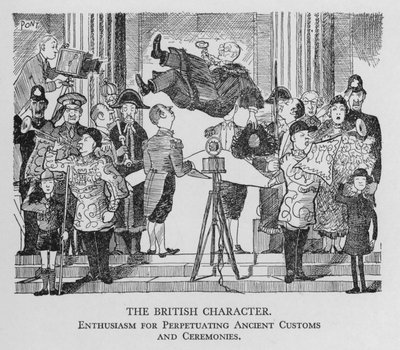 The British Character; Enthusiasm for Perpetuating Ancient Customs and Ceremonies by Pont