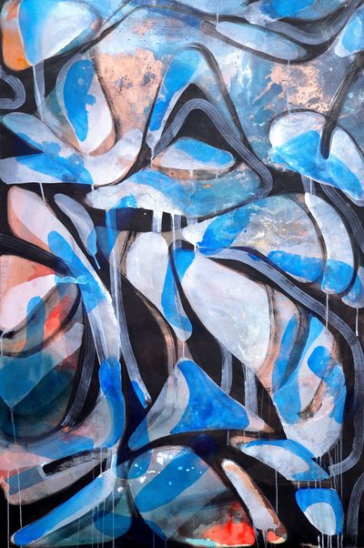 Abstract Blue Flow by Poonam Choudhary