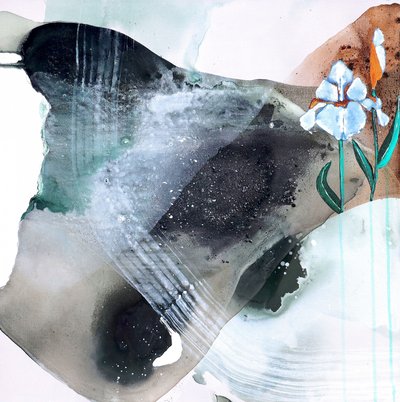 Abstract Blue Iris Flow by Poonam Choudhary
