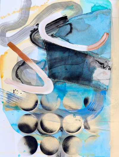 Blue Abstract Circles by Poonam Choudhary