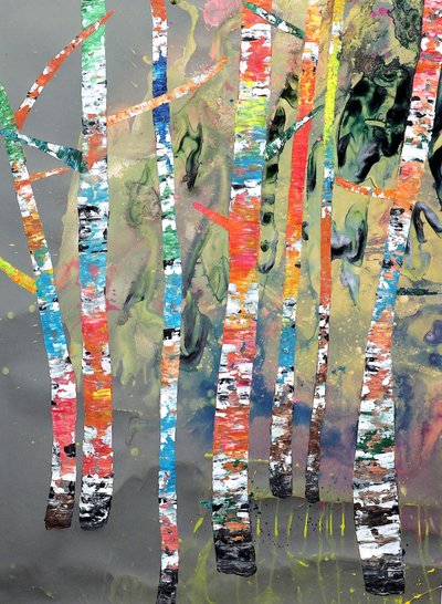 Colorful Birch Forest by Poonam Choudhary