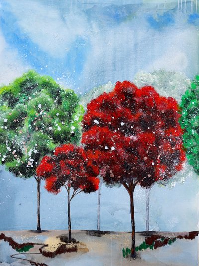 Sparkling Tree Grove by Poonam Choudhary