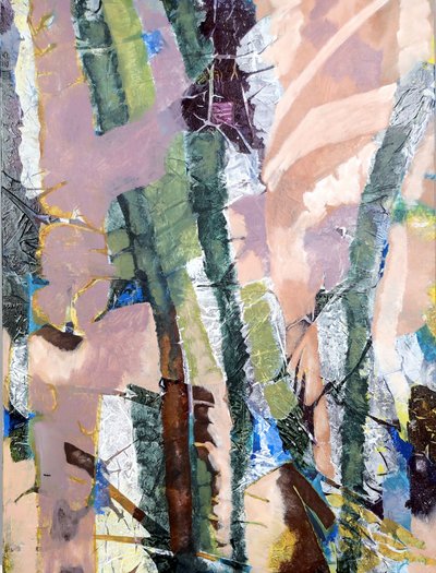Textured Woodland Abstract by Poonam Choudhary