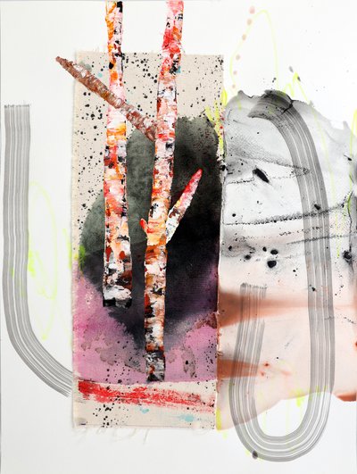 Vibrant Abstract Birches by Poonam Choudhary