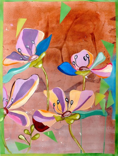 Vibrant Abstract Flowers by Poonam Choudhary