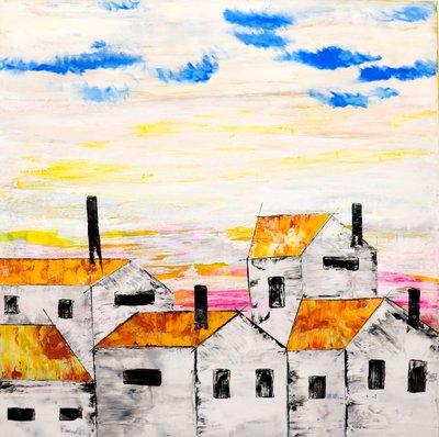 Vibrant Village Townscape by Poonam Choudhary