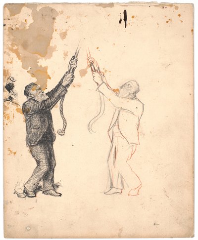 Two Studies of a Bell Ringer and Detail Studies of His Foot and Back of Head by Poul S. Christiansen