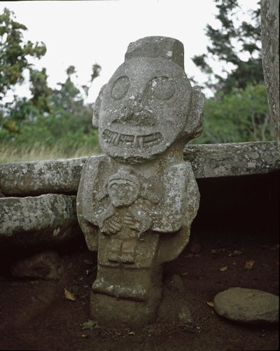 Megalithic sculpture of fertility goddess by Pre Columbian Pre Columbian