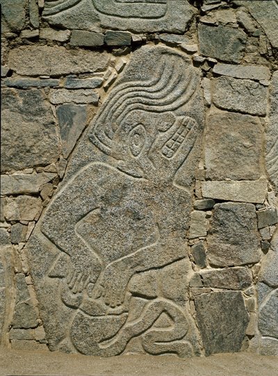 Wall with Relief of a Warrior by Pre Columbian Pre Columbian