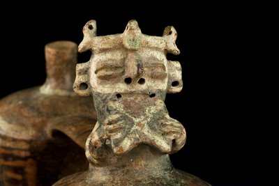 Ceramic with Double Body and Bridge Handle / Vicus Culture by Precolombian Precolombian