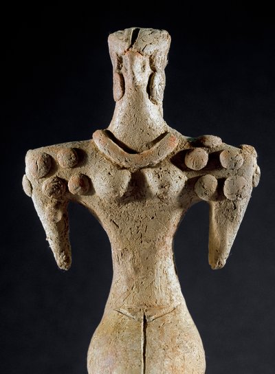Prehistory: Clay Statuette of a Woman with Square Shoulders from Central Turkmenistan. 4000-3700 BC. Eneolithic, Copper Age. Moscow, Institute of Archaeology of the Russian Academy of Sciences by Prehistoric Prehistoric